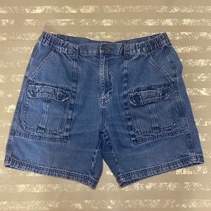 Cargo jean shorts vintage style